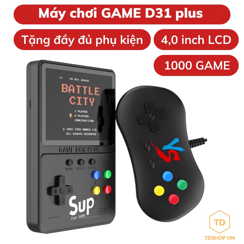 Máy chơi game kiêm sạc dự phòng cầm tay D31 plus 1000 game, game nhập vai, màn hình lớn 4 inch full HD sắc nét, tdshophn