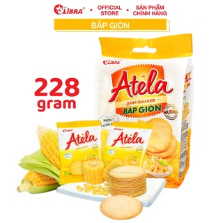 Bánh cracker bắp mặn LIBRA vi ngô giòn đồ văn vặt dinh dưỡng healthy bánh quy Atela lễ tết gói 228gr