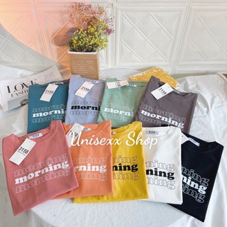 Áo thun 3158 in chữ morning, áo phông 3158 form rộng chất cotton khô loại 1_unisexx shop