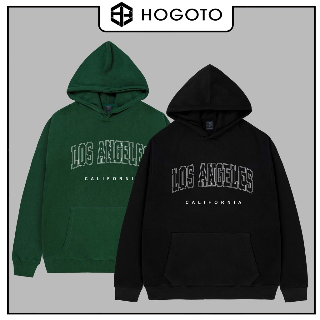 Áo hoodie nỉ bông LOS.ANGELES Hogoto shop, áo nỉ bông cotton unisex nam nữ form rộng oversize chất liệu Cotton