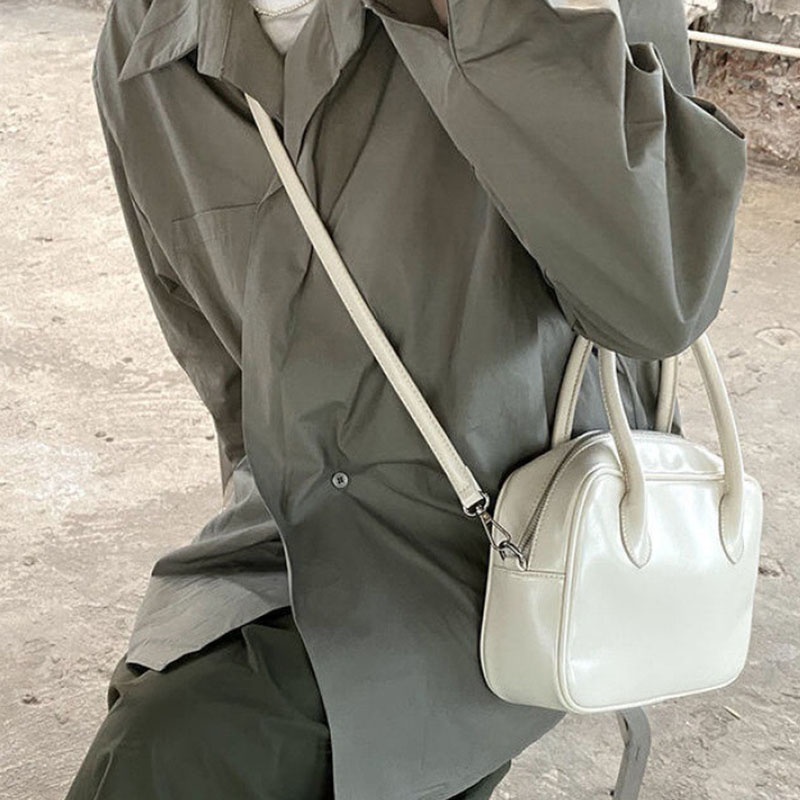 Túi Đeo Chéo Bằng Da Bóng Phong Cách Hàn Quốc Thời Trang Cho Nữ