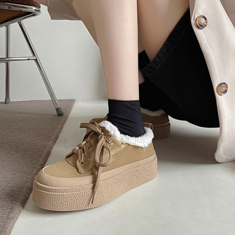 Giày Thể Thao Cột Dây Đế Dày Thời Trang Cho Nữ