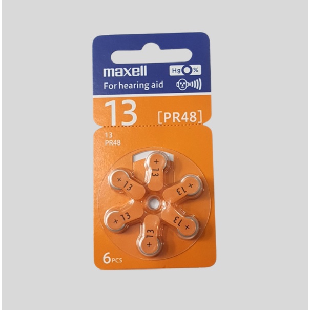 Pin Maxell 13+ / PR48 Pin máy trợ thính, máy nhéc tai, máy hỗ trợ thính lực.