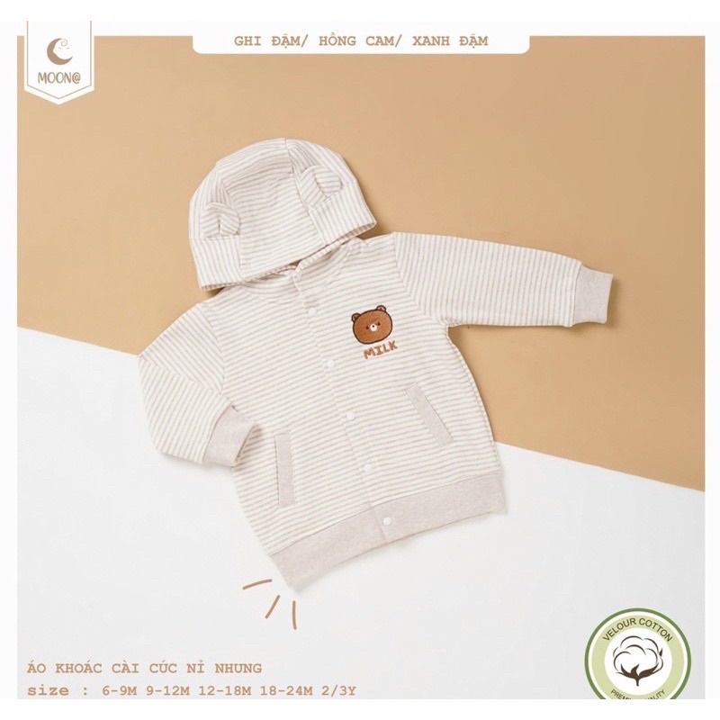 Moon - Áo khoác nỉ nhung cho bé trai bé gái