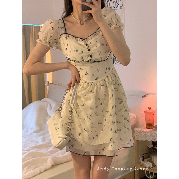 [CÓ SẴN] Váy hoa nhí màu be DREAM SEVEN77