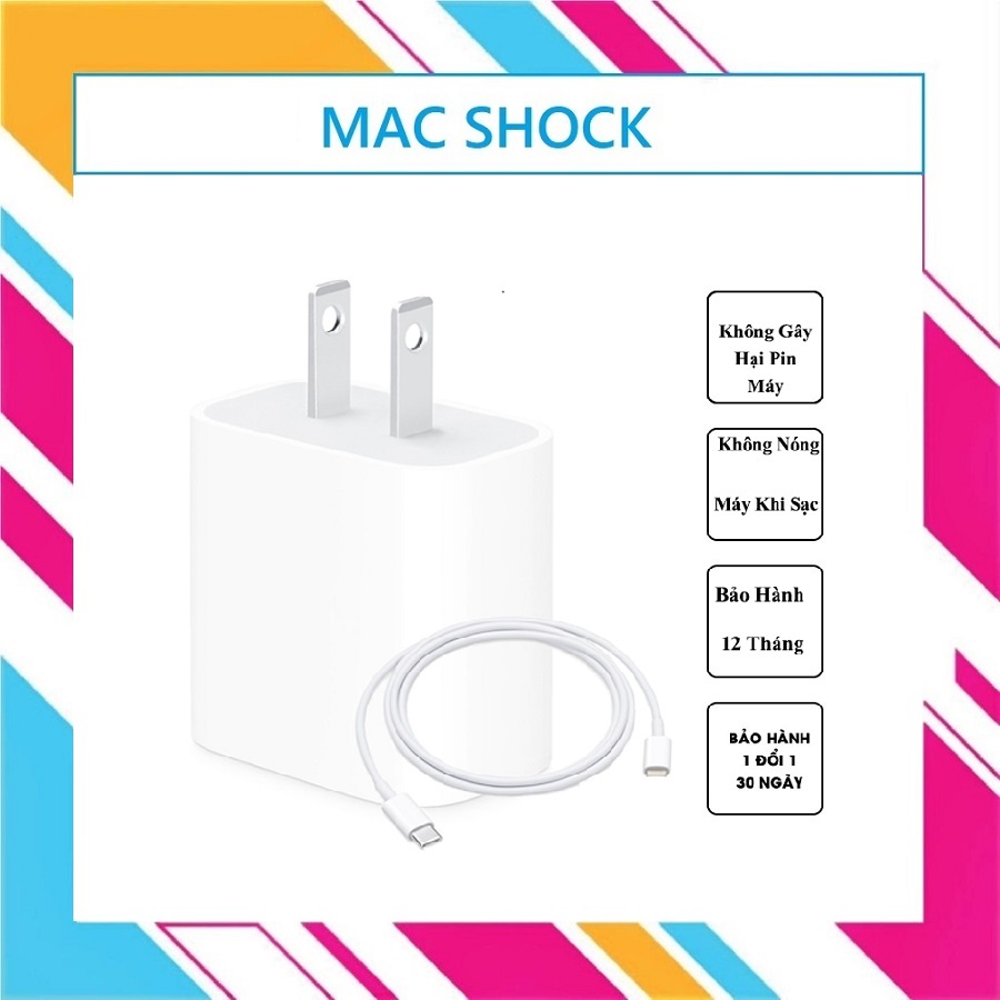 (PD 20W)(BH 12 tháng) Sạc Nhanh PD 20W Dành Cho Máy 8>14 - Mac Shock