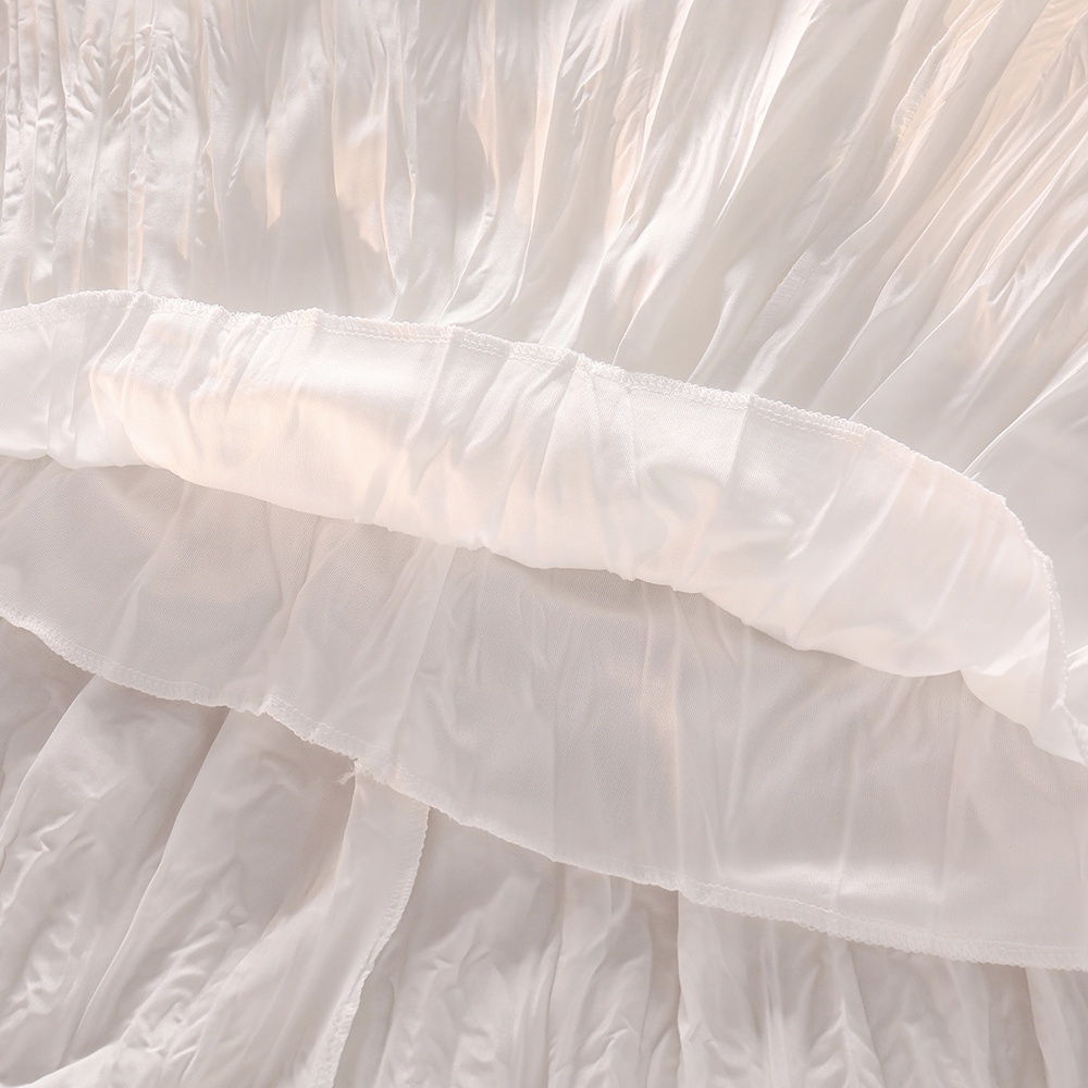 NUZIRO Áo sơ mi cổ búp bê/ Áo dệt kim không tay/ Chân váy  thời trang xuân thu cho nữ