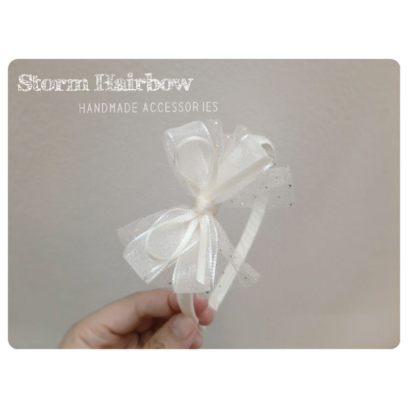 Storm Hairbow - bờm voan kem kiểu Hàn cho công chúa