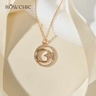 Dây chuyền nữ Rowchic RC61005 ngôi sao mặt trăng mạ vàng 18K
