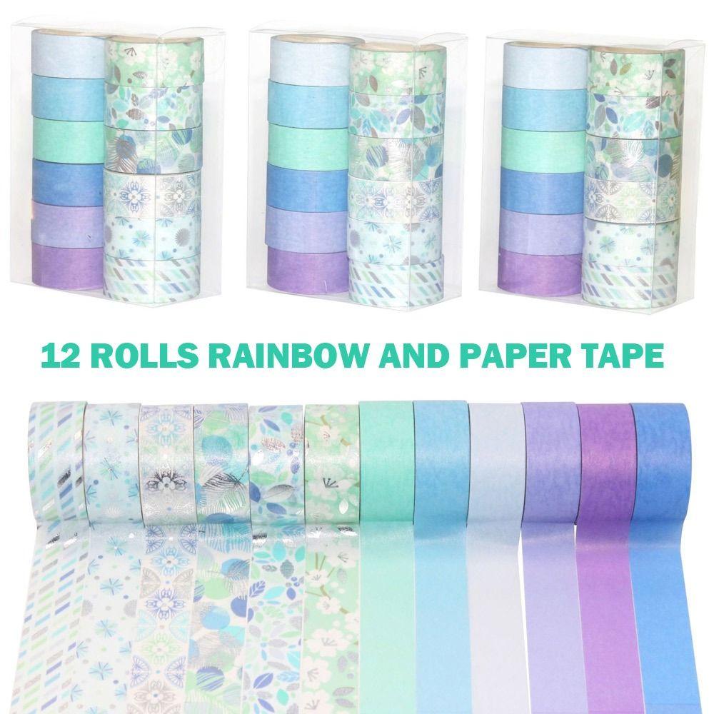 CHOOKEY 12 Cuộn Băng Keo Dán Trang Trí Sổ Tay Thời Trang