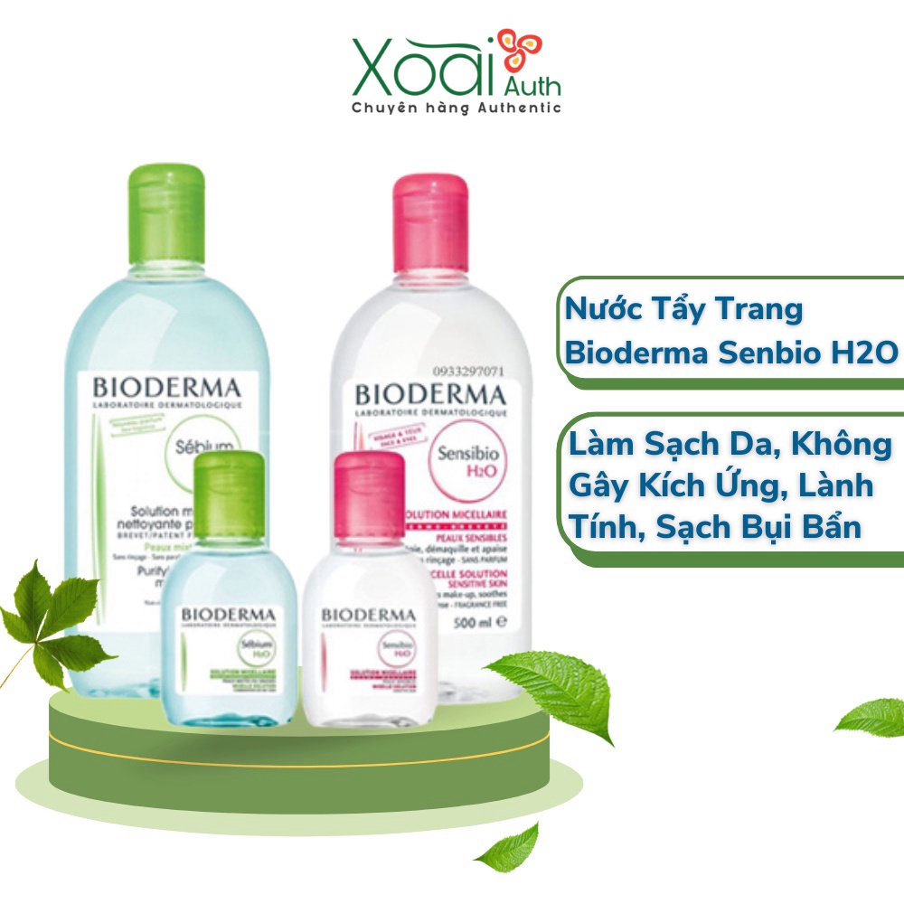 Tẩy Trang Bioderma Sebium H20 Xanh Dành Cho Da Dầu, Da Mụn - Hàng Chính Hãng Bill Đầy Đủ, Date Xa