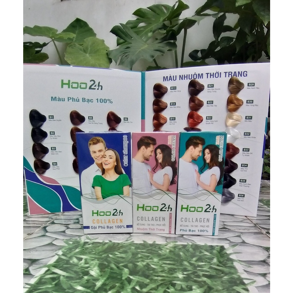 NHUỘM THỜI TRANG COLLAGEN BỔ SUNG-TÁI TẠO-PHỤC HỒI HOO24H 60ml x 2