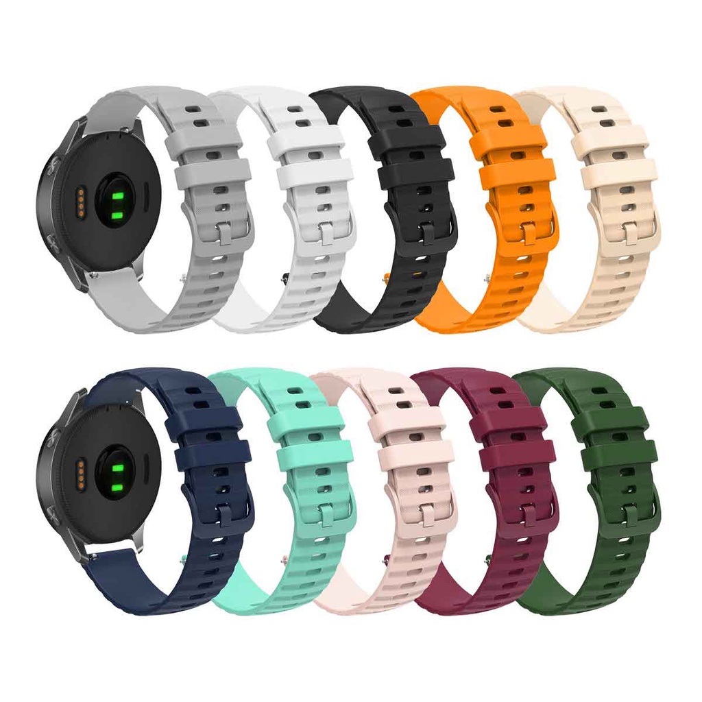 Dây Đeo Silicon 18 20 22mm Cho Garmin Vivoactive 4S 4 3 Forerunner 255 255s 245 645 Music 158 55 Venu SQ 2 2s Plus