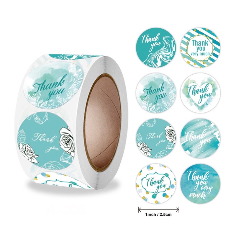 [CHỦ ĐỂ HOA] Cuộn 500 Tem Cảm Ơn / Set Nhãn Dán Sticker Thank You Dùng Để Trang Trí / Quà Tặng / Gói Hàng Siêu Đẹp