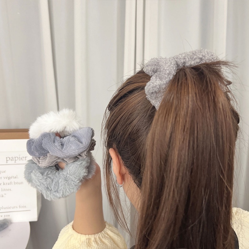 Set 7 Dây Buộc Tóc Cao Su Co Giãn Mềm Mại Nhiều Màu Sắc Cho Nữ