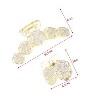 Kẹp tóc càng cua hoa hồng trắng