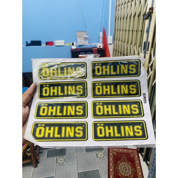 Combo 8 tem logo sticker Ohlins keo nổi