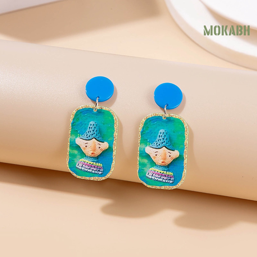 1 Đôi Bông Tai Acrylic Bóng Hình Hoa Ngôi Sao Hoạt Hình Nhiều Màu Sắc Thời Trang Dành Cho Nữ