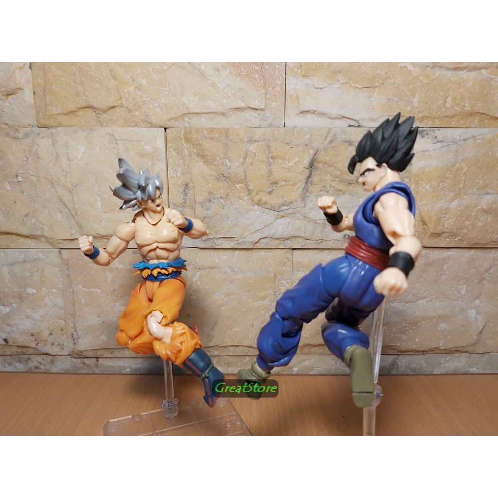 Mô hình Dragonball Ultimate Son Gohan super hero và Son Goku Ultra Instinct Figma cử động được 1/12 scale 15 cm