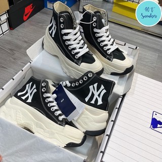 [Có sẵn-ship hỏa tốc] Giày Sneaker MLB Chunky High Black| Giày Chunky Đen Cao Cổ Đế Cao