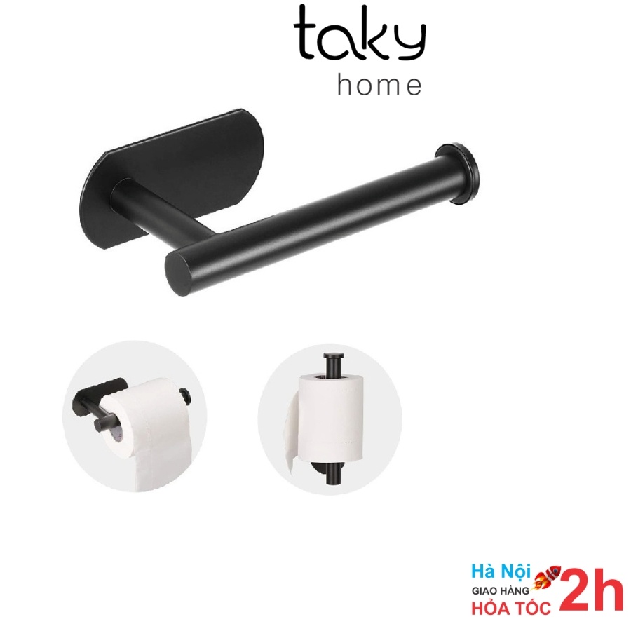 Móc Inox Treo Giấy Vệ Sinh, Cuộn Giấy Trong Toilet Cao Cấp, Giá Dán Tường Siêu Chắc, Không Khoan Tường. TakyHome 4075