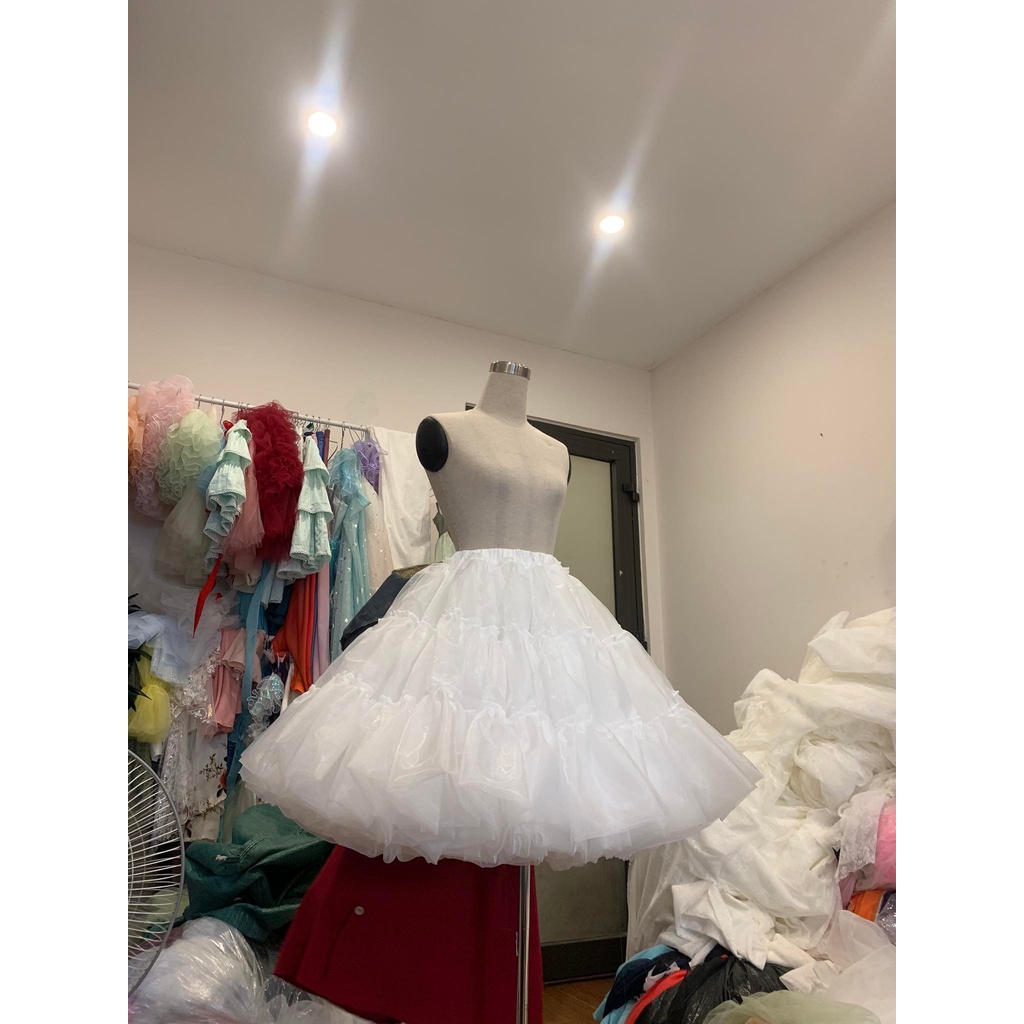 Tùng phồng Lolita A-line siêu phồng chất liệu voan kính 4 lớp 6 lớp ⚡Ảnh thật shop tự chụp⚡