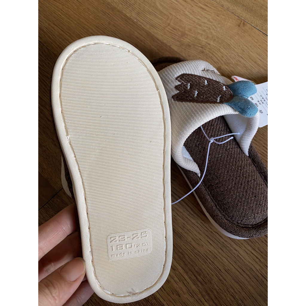 Dép đi trong nhà vải lanh thời trang cho bé dài chân 18cm