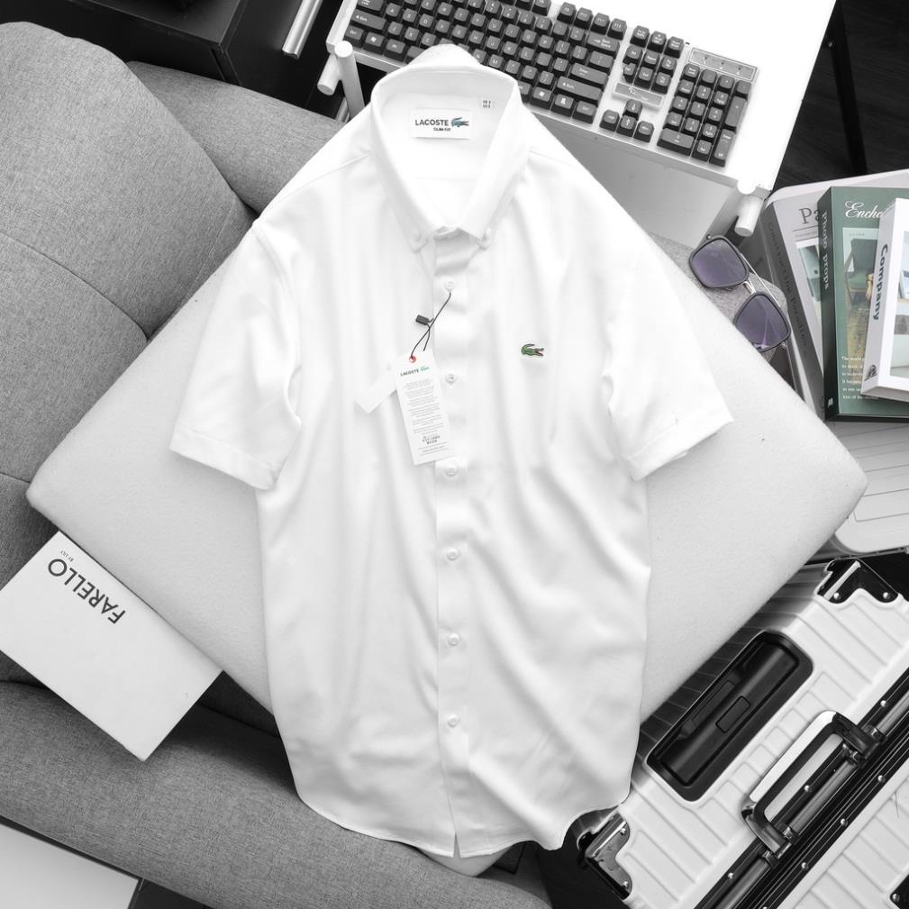 Aó sơ mi nam ngắn tay Lacoste 2,Form Slimfit,chất vải cotton gân dư xịn,co dãn thấm hút mồ hôi,Hàng VNXK