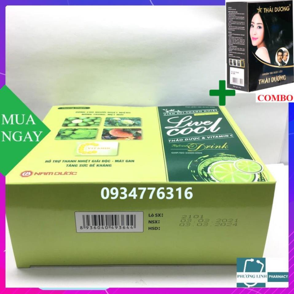 Combo Gội Là Đen Thái Dương+ Hộp sủi thanh nhiệt Livecool – Hương Chanh hộp 10 tuýp x 16 viên