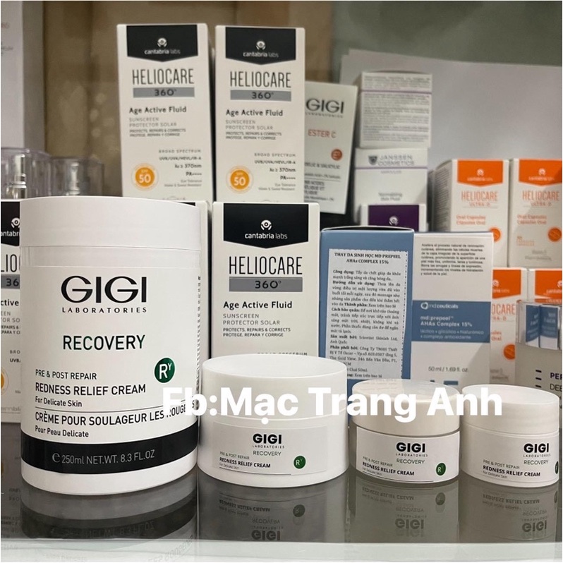 Kem dưỡng phục hồi và làm dịu da Gigi Recovery Redness Relief cream