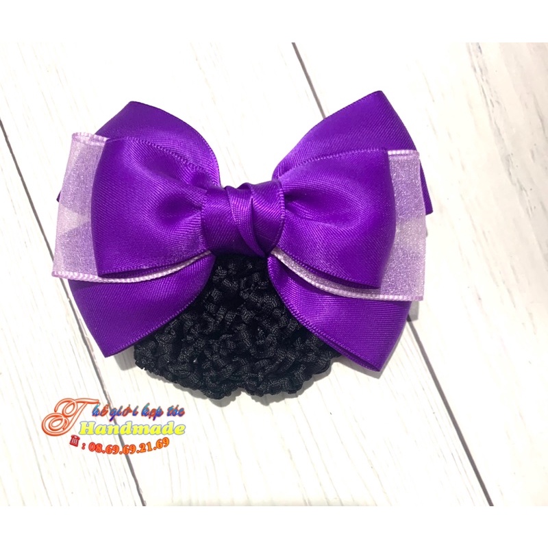 Kẹp tóc handmade voan tím đậm