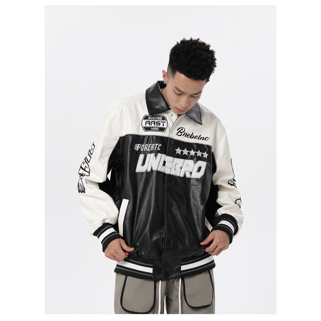 Áo khoác Varsity Jacket AAST UNEBRO, Jacket Moto chất da full cao cấp (có bảo hành)