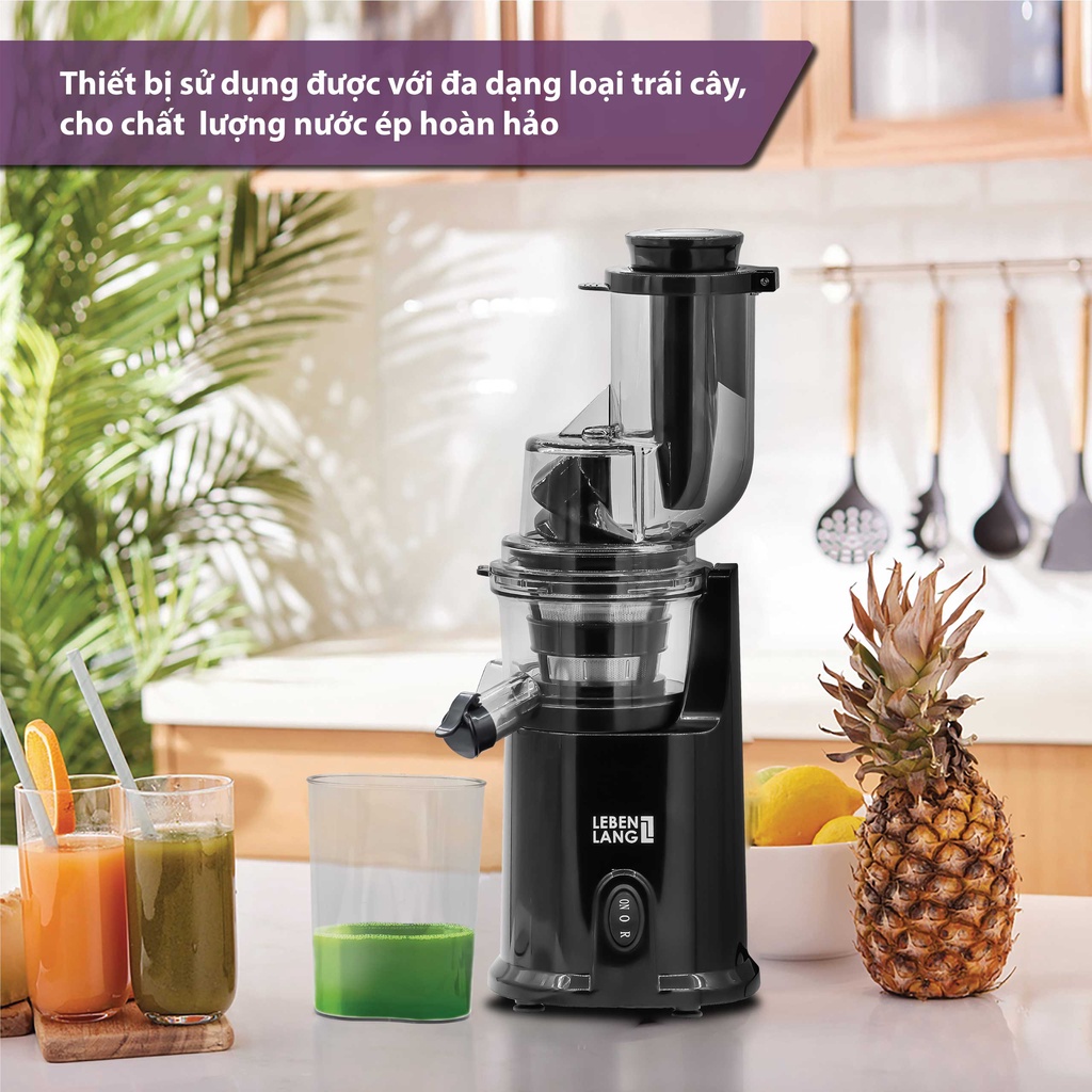 Máy ép chậm trái cây Lebenlang LBSS0404 dung tích 1000ml, công suất 200W, thương hiệu Đức, bảo hành 2 năm