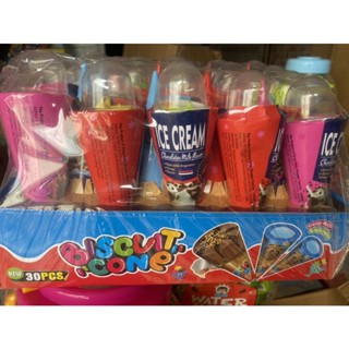 vỉ 20 lọ kẹo sô cô la hình kem ốc quế kèm đồ chơi