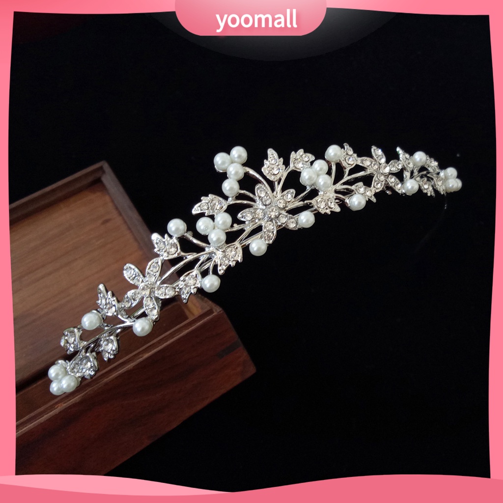 Yoomall| Vương Miện Đính Đá Lấp Lánh Độ Ổn Định Cao Thời Trang Cho Nữ