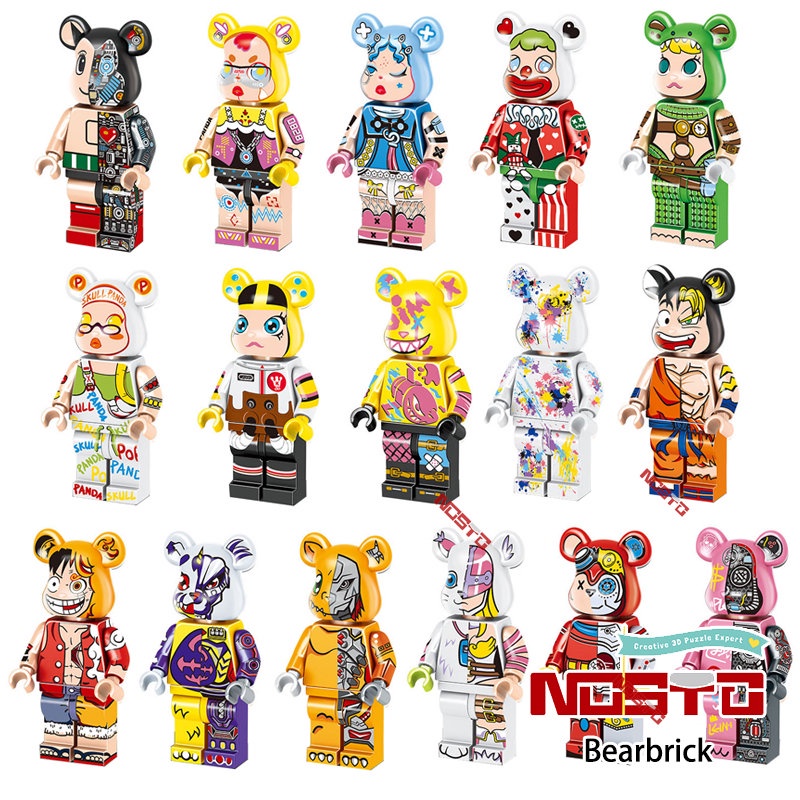 Xây Dựng Xếp Hình Minifigures Bearbrick Khối Xây Dựng Goku Gấu Luffy Gấu Astro Cậu Bé Gấu Xu Hướng Thời Trang Đồ Chơi Quà Tặng