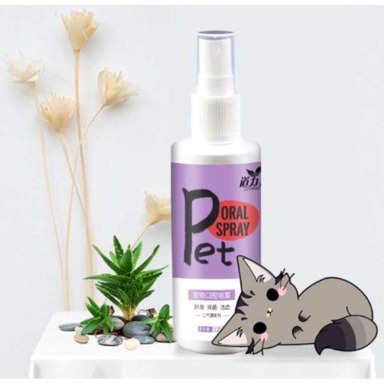 Xịt Vệ Sinh Khử Mùi Hôi Răng Miệng Cho Chó Mèo ORAL SPRAY PET 120ml