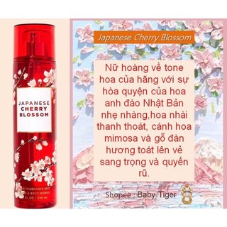 Xịt thơm body Bath & Body Works Japanese Cherry Blossom 236ml