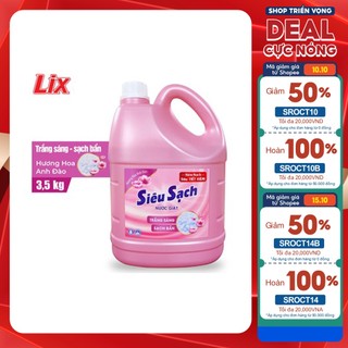 Nước giặt Lix Siêu sạch Hương Hoa Anh Đào Chai 3.5Kg - Tẩy Sạch Cực Mạnh Vết Bẩn