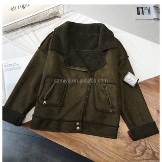 Áo khoác lông cừu trần bông