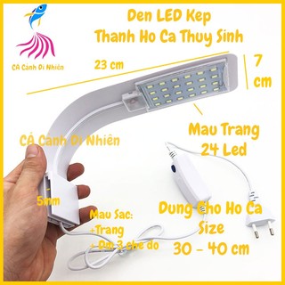 Đèn LED màu trắng, đổi màu kẹp thành hồ cá thủy sinh size 30-40 cm - Đèn hồ bể cá mini để bàn văn phòng M-280