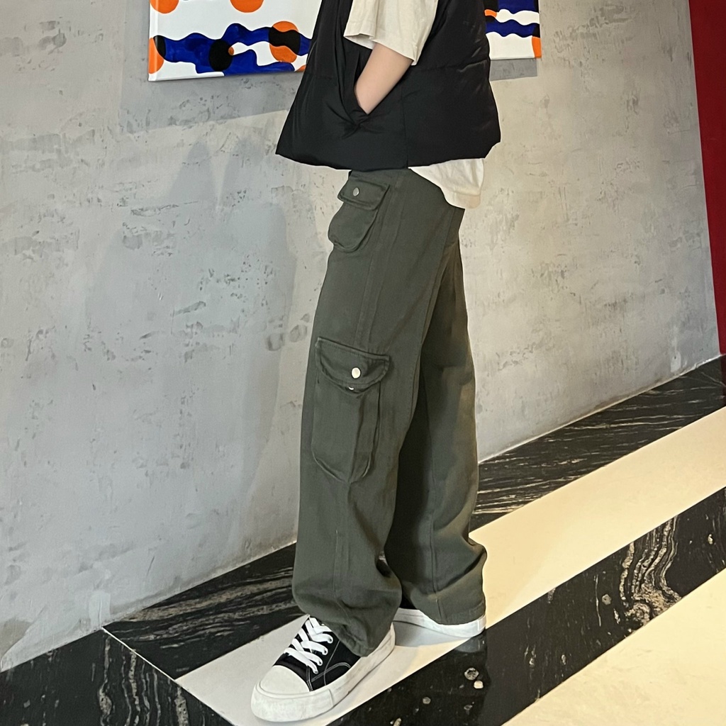 Quần Kaki Cargo Pants nhiều túi kèm  Nam nữ Design