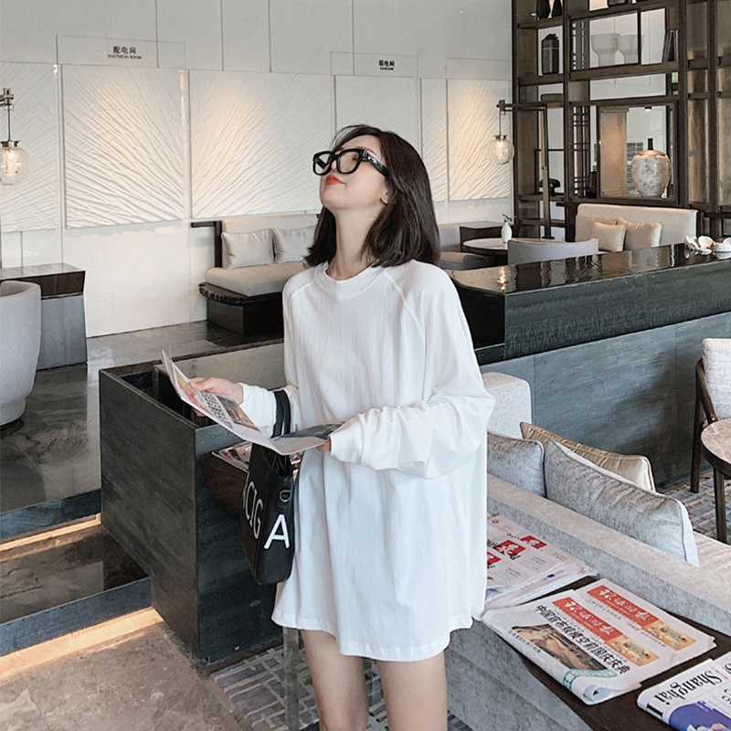 NRVP Áo Thun Nữ Dài Tay Dáng Rộng In Hình Phong Cách Hàn Quốc Kiểu Mới