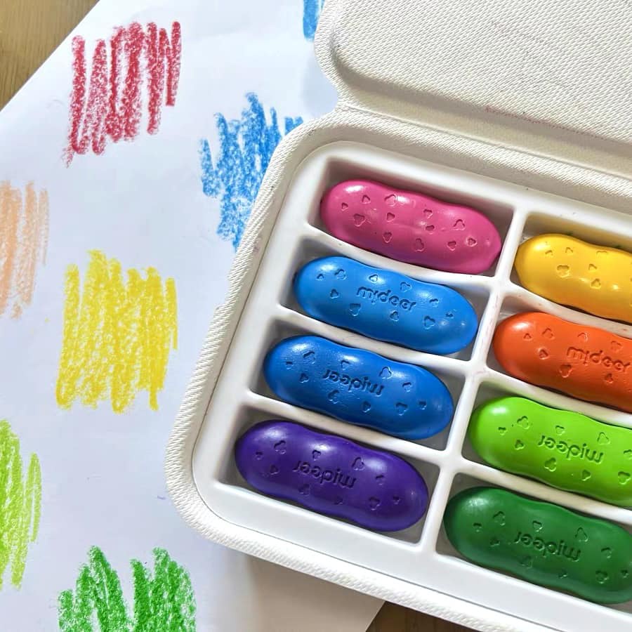 Bút Sáp Màu Hữu Cơ - Bộ 12 Màu - Làm Bằng Sáp Ong Thiên Nhiên Cho Bé Nhỏ - Mideer Pease Crayons - 12 Colors