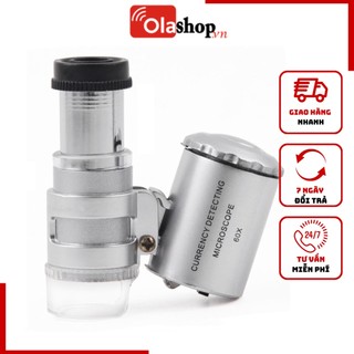 Kính lúp cầm tay mini độ phóng đại 60x có đèn