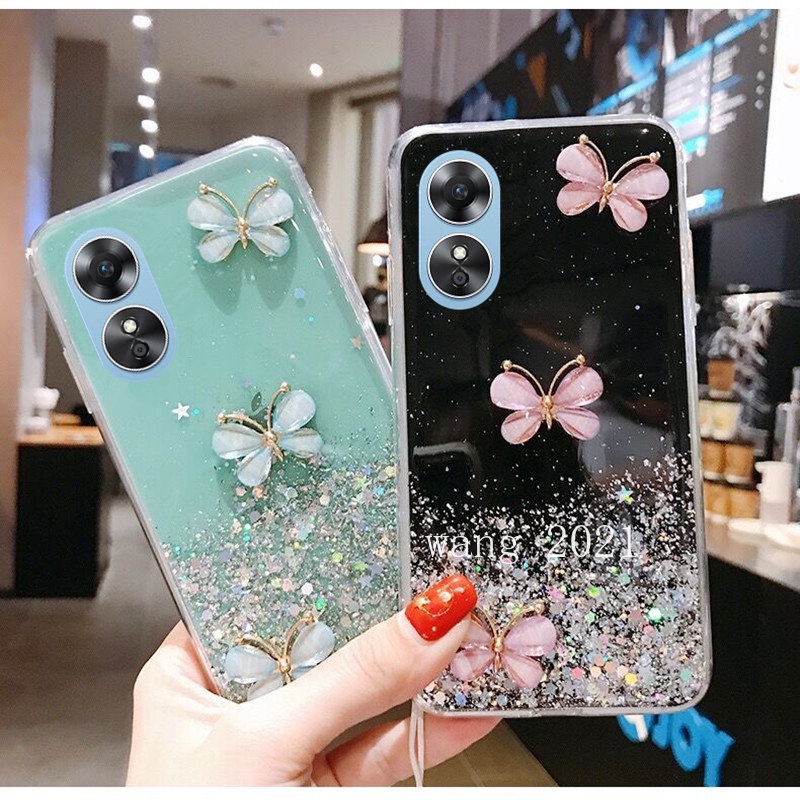 Ốp Điện Thoại Mềm Trang Trí Hình Bướm Lấp Lánh Cho OPPO Reno8 T 5G 4G Reno 8T 8 T 2023