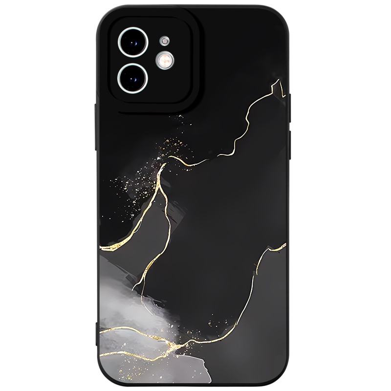 Ốp lưng JURSUE dẻo mềm chống bẩn hình độc lạ đen Cho iPhone 14 13 12 11 Pro Max SE 2020 X XR XS 8 7 ip 6S 6 Plus Y2478