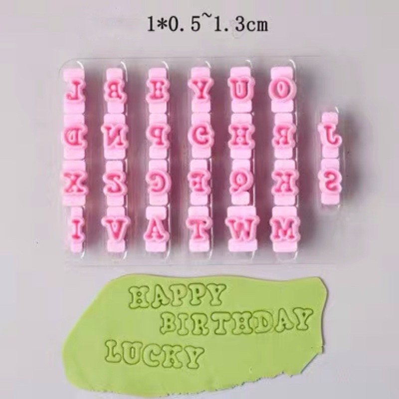 Khuôn chữ nhấn fondant/đất sét