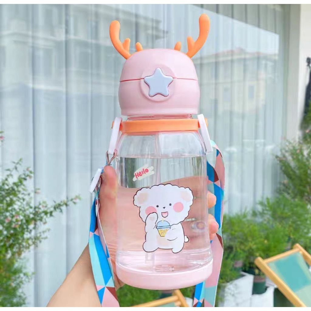 Bình đựng nước cho bé có ống hút, bình nước nhựa kèm ống hút cho bé