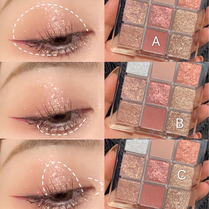 Phấn Mắt DIKALU COCO VENUS 9 Ô Màu lỳ và Nhũ Siêu Hot